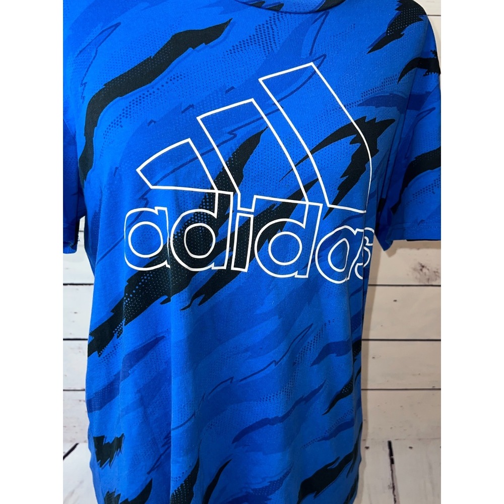 Adidas T-Shirt XL 18 20 READ Cotton Athletic Boys Graphic Tee Shirt Tiger